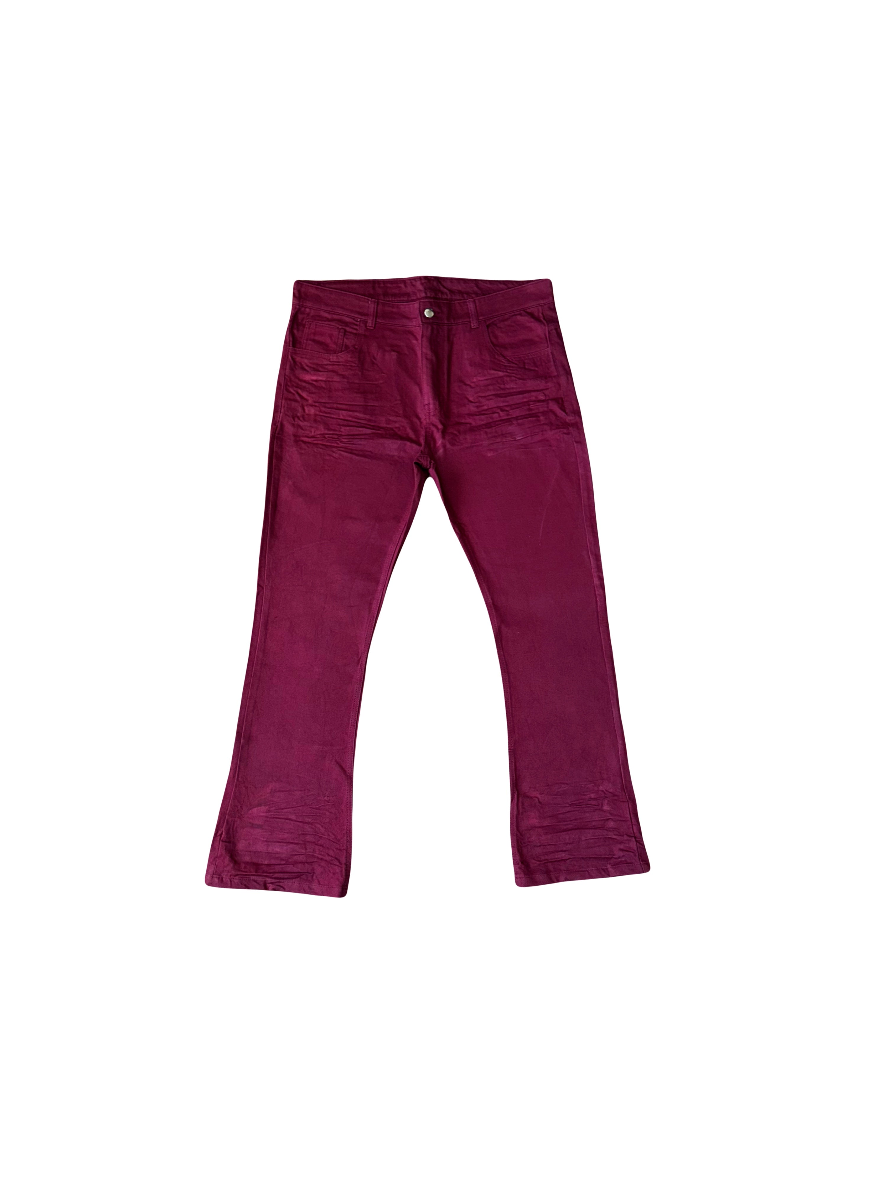 Paralyzedxfeelings Most Authentic Burgundy Stacked Jeans