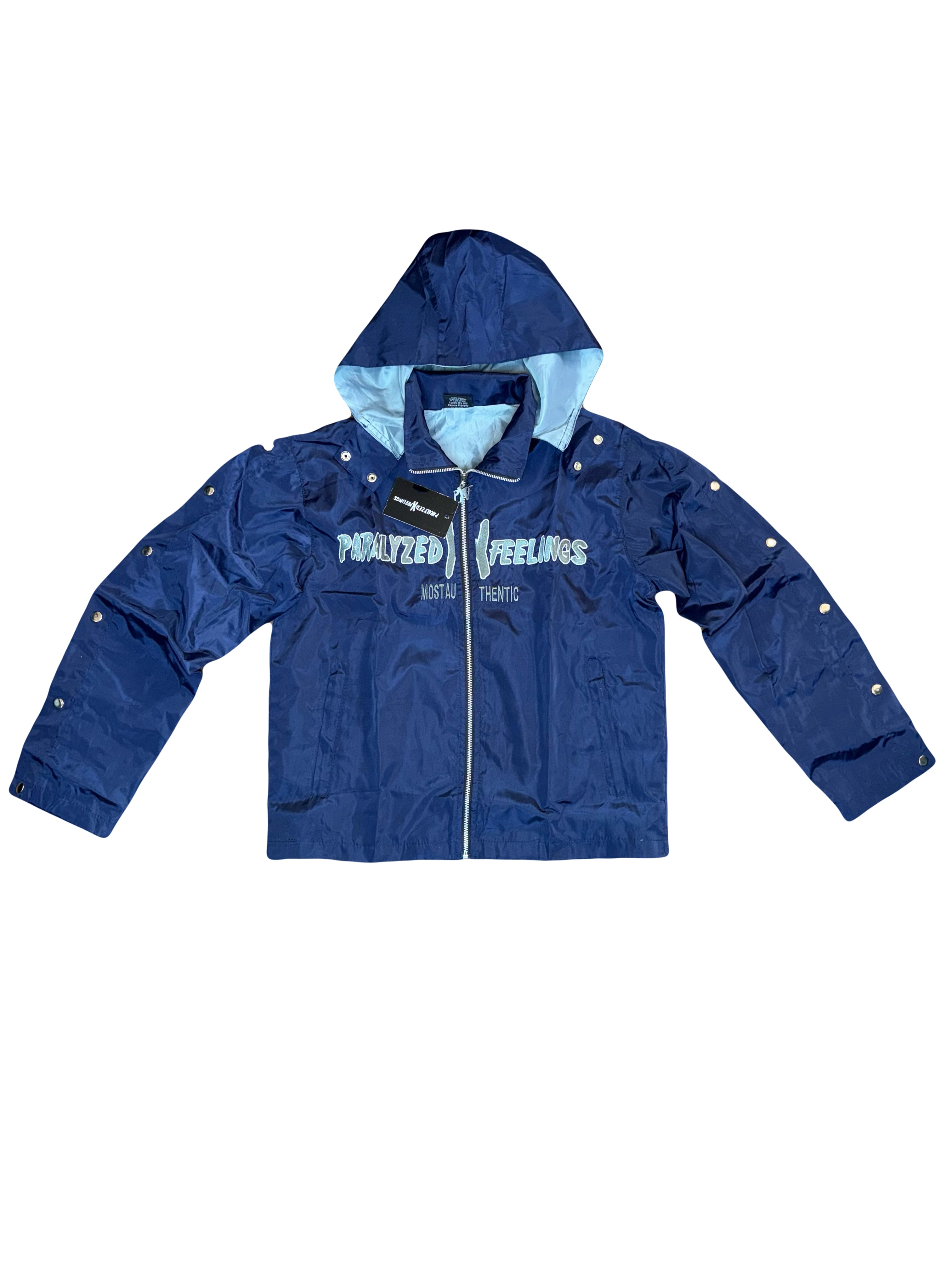 ParalyzedXFeelings Navy Blue Windbreaker Jacket
